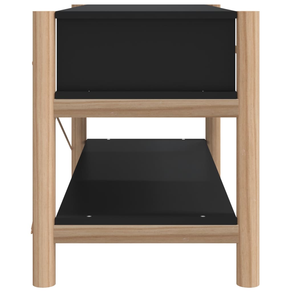 Tv-Meubel 82X38X45 Cm Bewerkt Hout Zwart