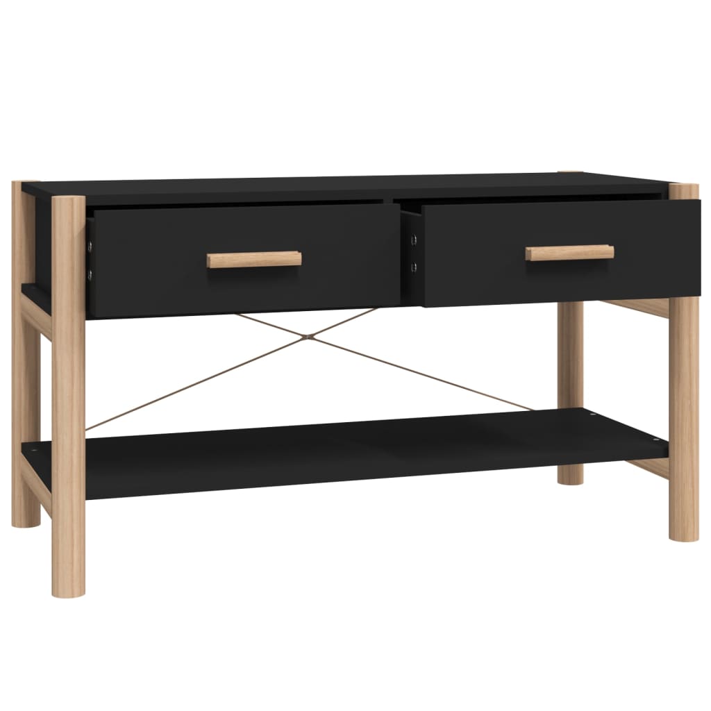 Tv-Meubel 82X38X45 Cm Bewerkt Hout Zwart