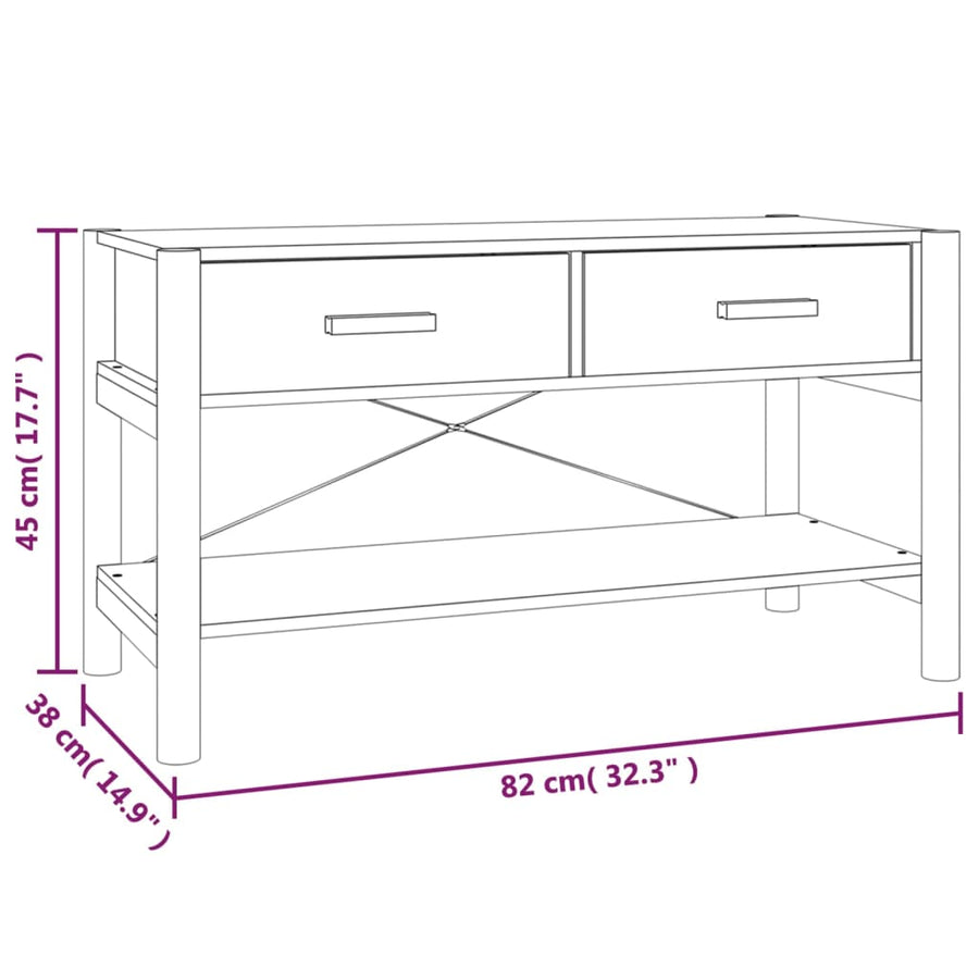 Tv-Meubel 82X38X45 Cm Bewerkt Hout Zwart