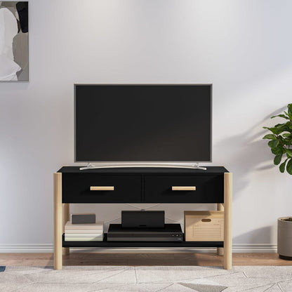 Tv-Meubel 82X38X45 Cm Bewerkt Hout Zwart