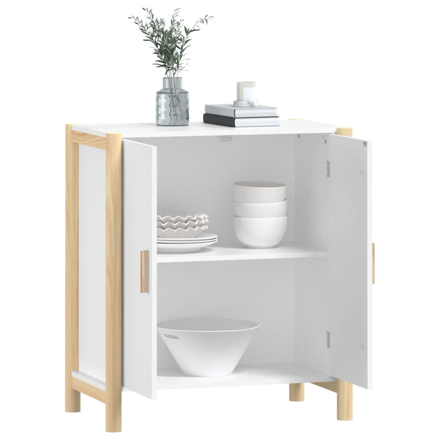 Dressoir 62X38X70 Cm Bewerkt Hout Wit