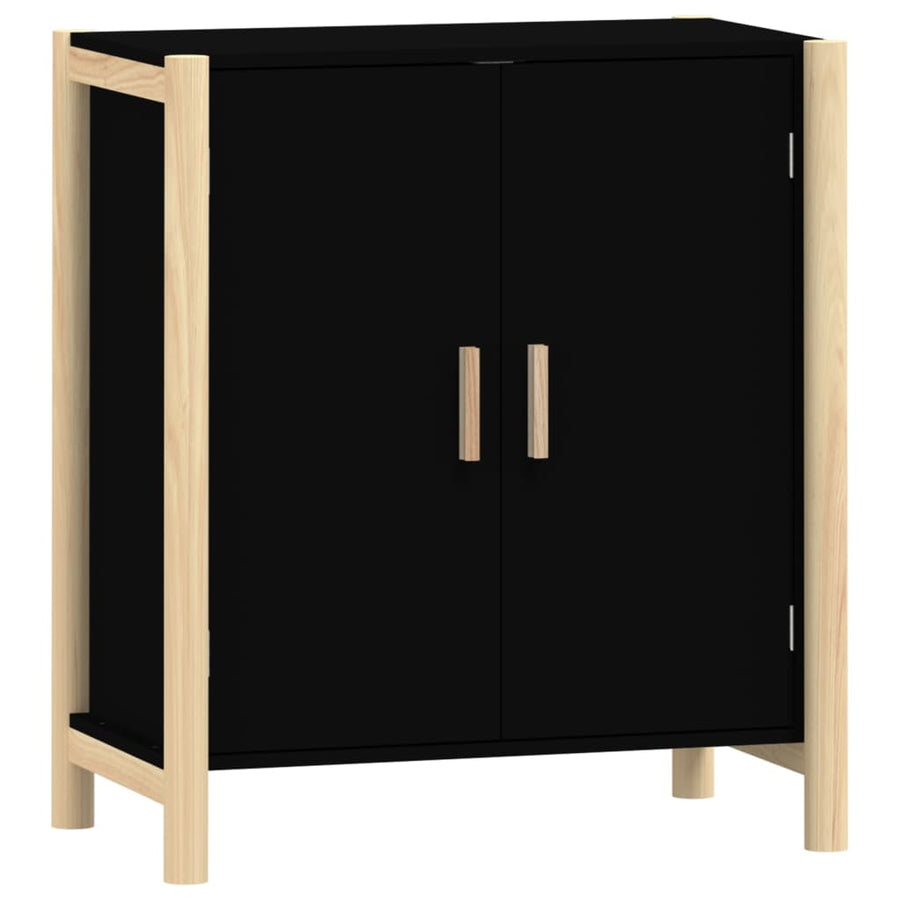 Dressoir 62X38X70 Cm Bewerkt Hout Zwart