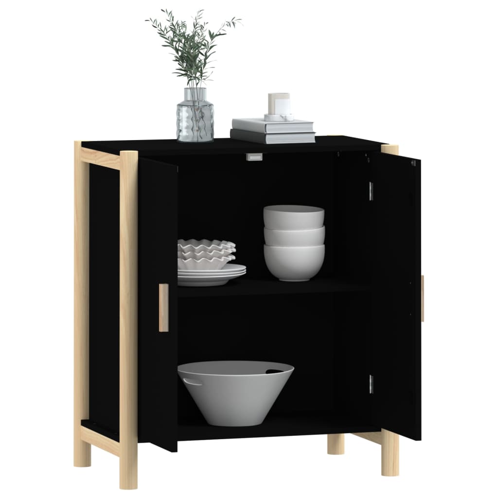 Dressoir 62X38X70 Cm Bewerkt Hout Zwart