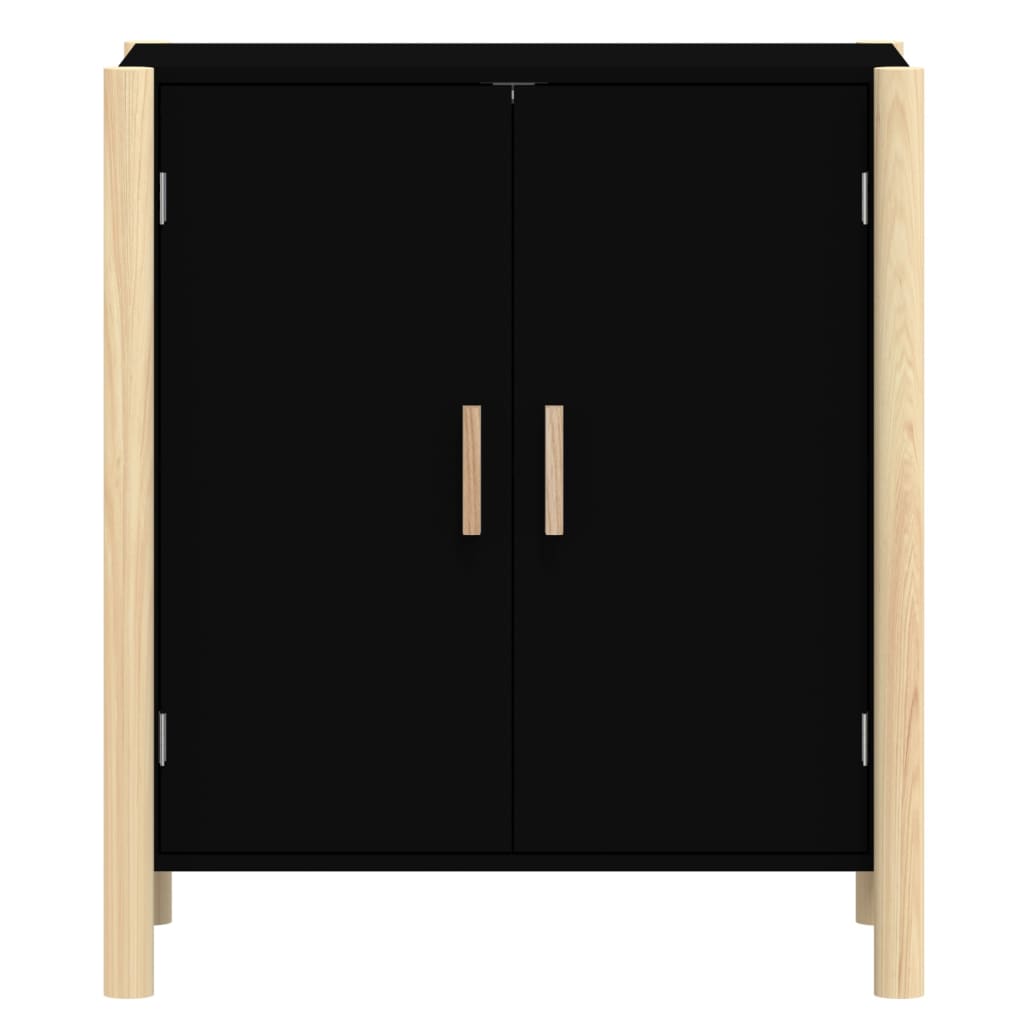 Dressoir 62X38X70 Cm Bewerkt Hout Zwart