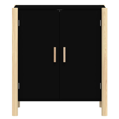 Dressoir 62X38X70 Cm Bewerkt Hout Zwart