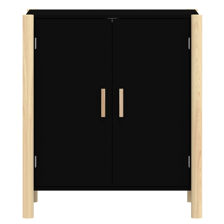 Dressoir 62X38X70 Cm Bewerkt Hout Zwart