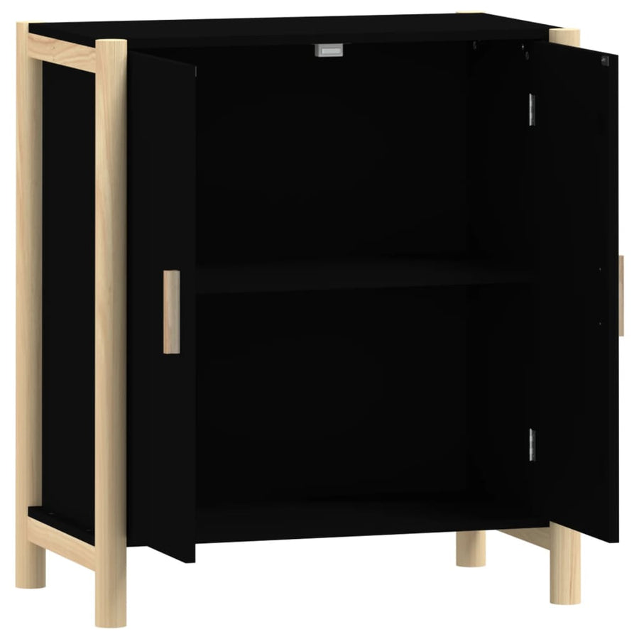 Dressoir 62X38X70 Cm Bewerkt Hout Zwart