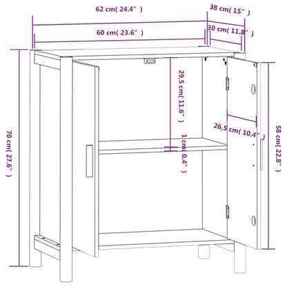 Dressoir 62X38X70 Cm Bewerkt Hout Zwart