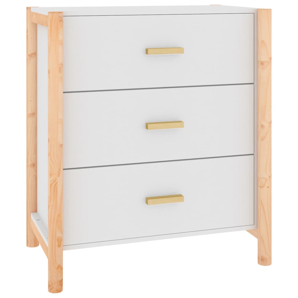 Dressoir 62X38X70 Cm Bewerkt Hout Wit