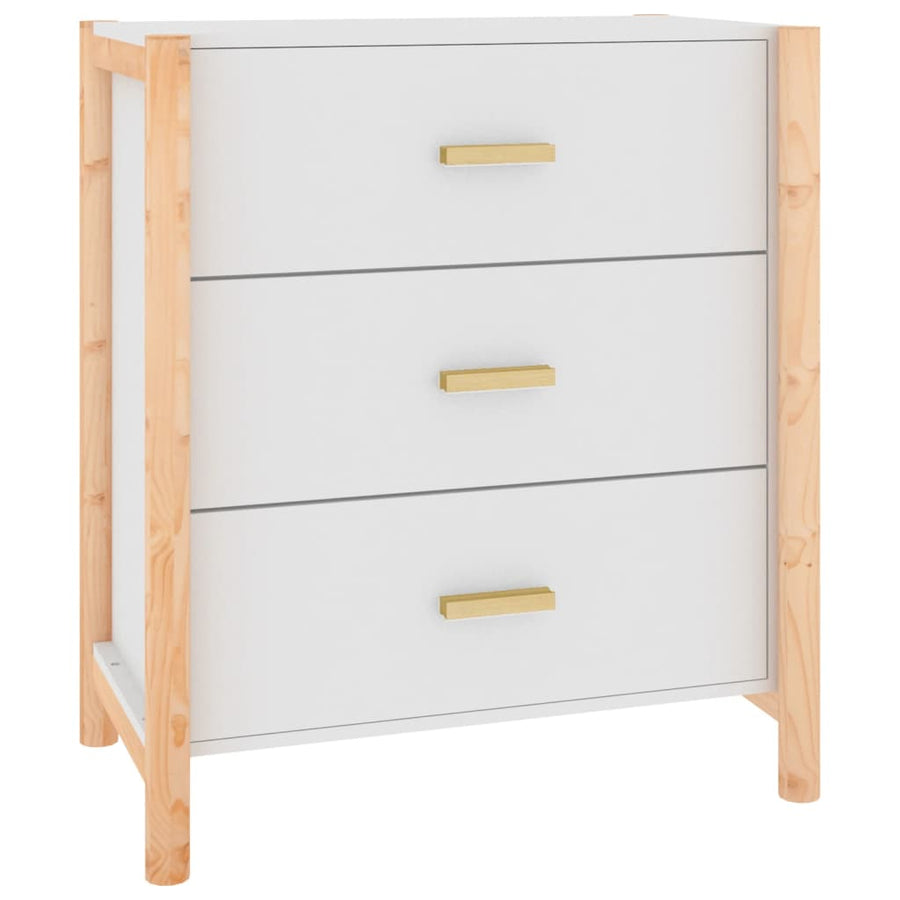 Dressoir 62X38X70 Cm Bewerkt Hout Wit