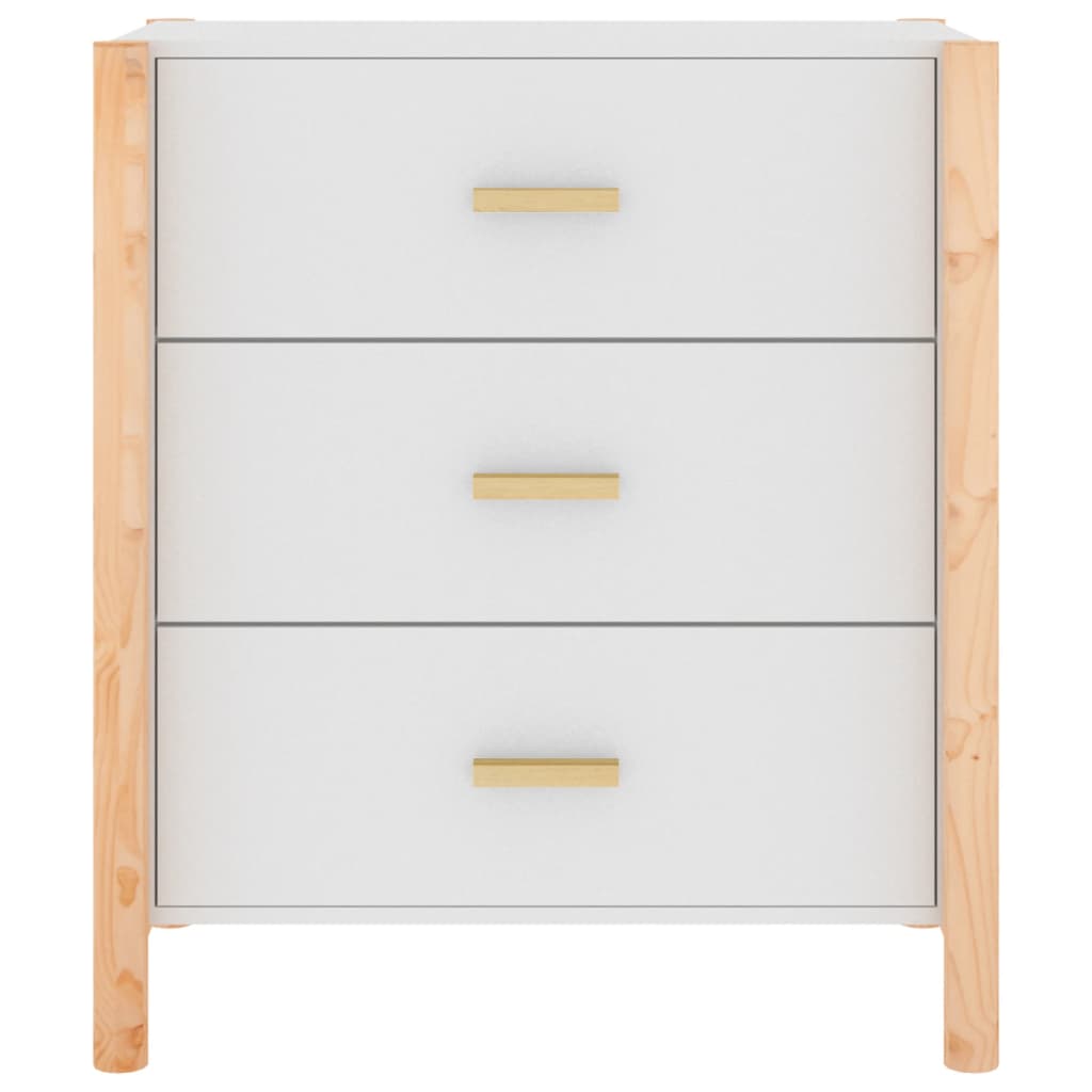 Dressoir 62X38X70 Cm Bewerkt Hout Wit