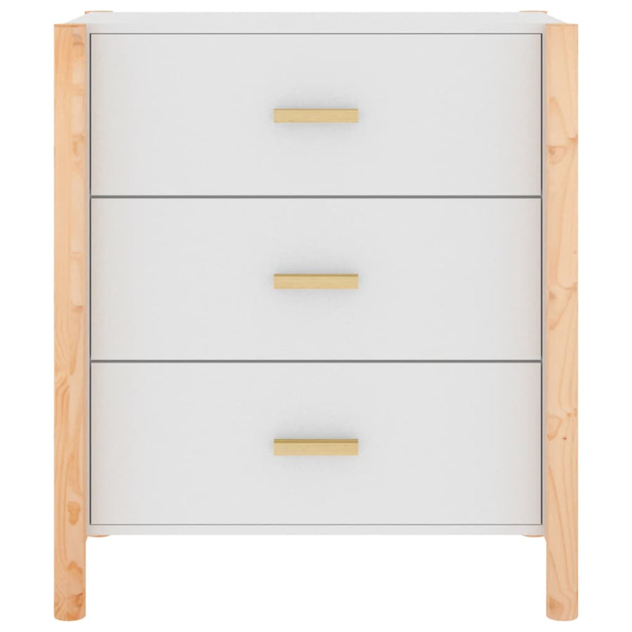 Dressoir 62X38X70 Cm Bewerkt Hout Wit