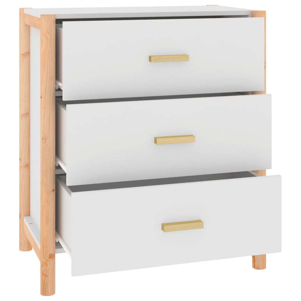 Dressoir 62X38X70 Cm Bewerkt Hout Wit