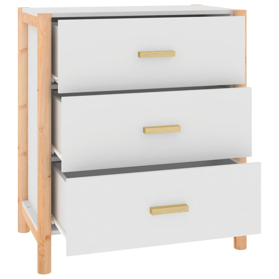 Dressoir 62X38X70 Cm Bewerkt Hout Wit