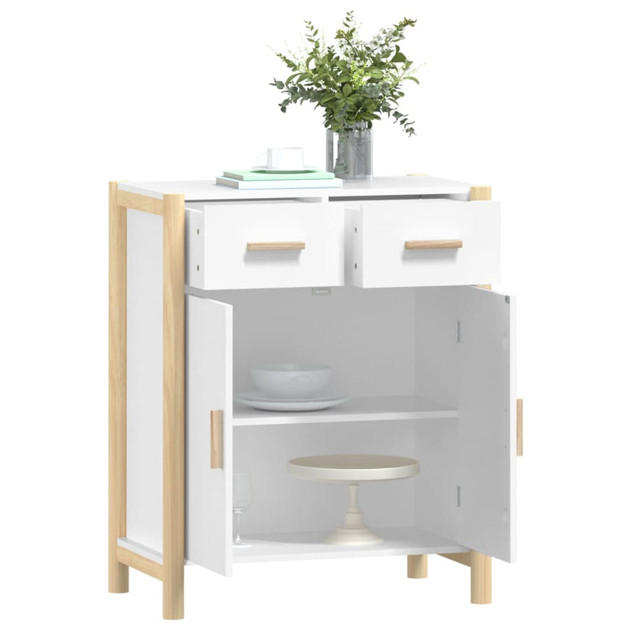 Dressoir 62X38X75 Cm Bewerkt Hout Wit