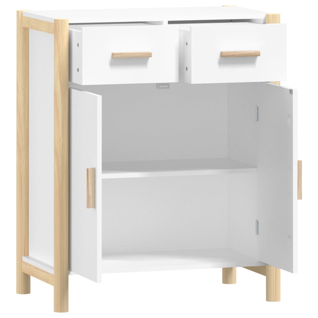 Dressoir 62X38X75 Cm Bewerkt Hout Wit
