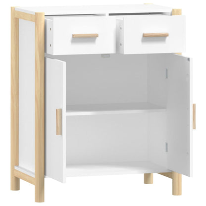Dressoir 62X38X75 Cm Bewerkt Hout Wit