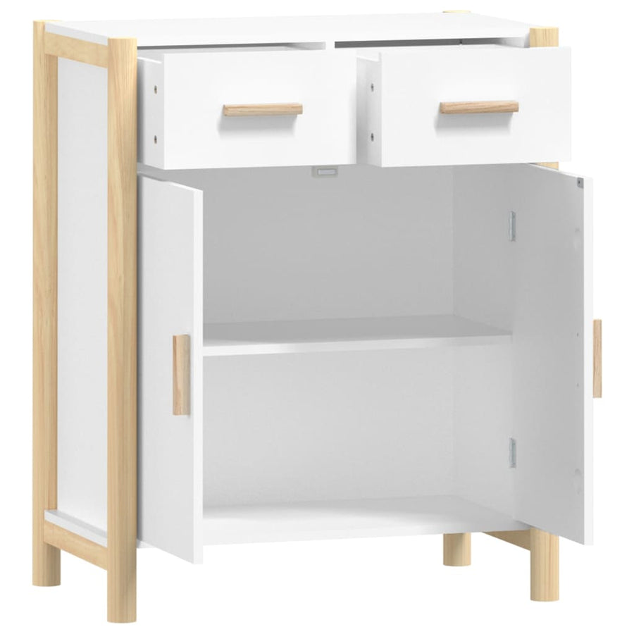 Dressoir 62X38X75 Cm Bewerkt Hout Wit