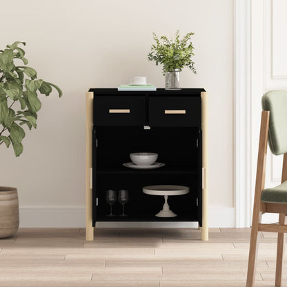 Dressoir 62X38X75 Cm Bewerkt Hout Zwart