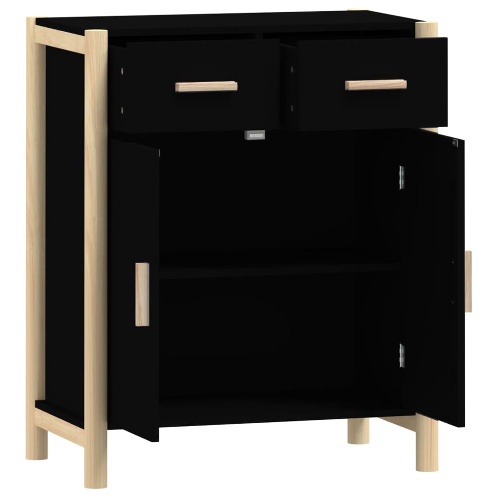 Dressoir 62X38X75 Cm Bewerkt Hout Zwart