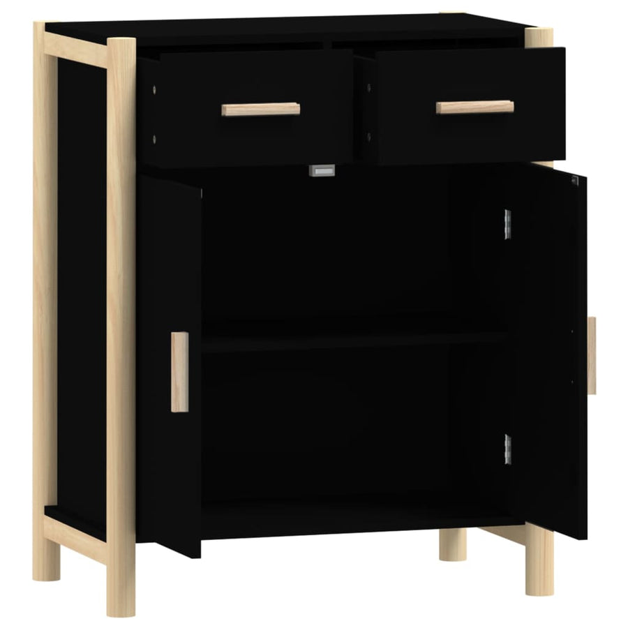 Dressoir 62X38X75 Cm Bewerkt Hout Zwart
