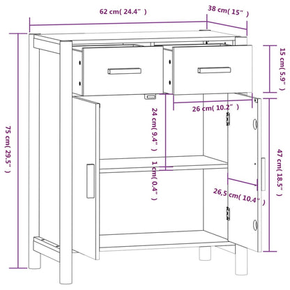 Dressoir 62X38X75 Cm Bewerkt Hout Zwart