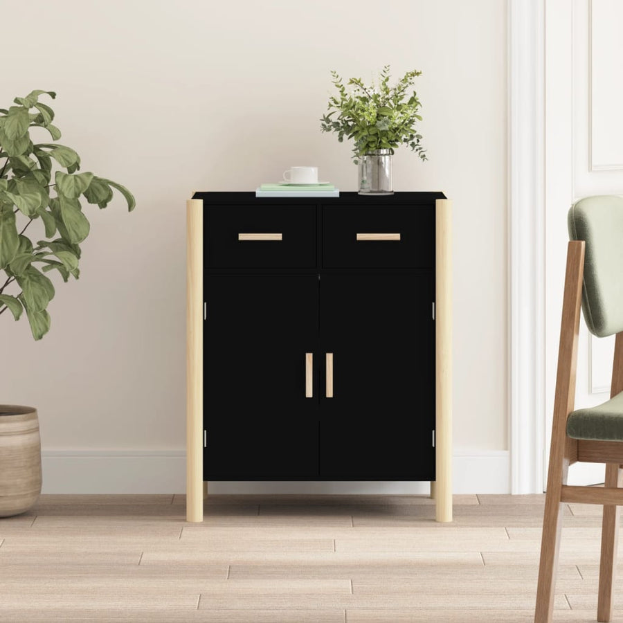 Dressoir 62X38X75 Cm Bewerkt Hout Zwart