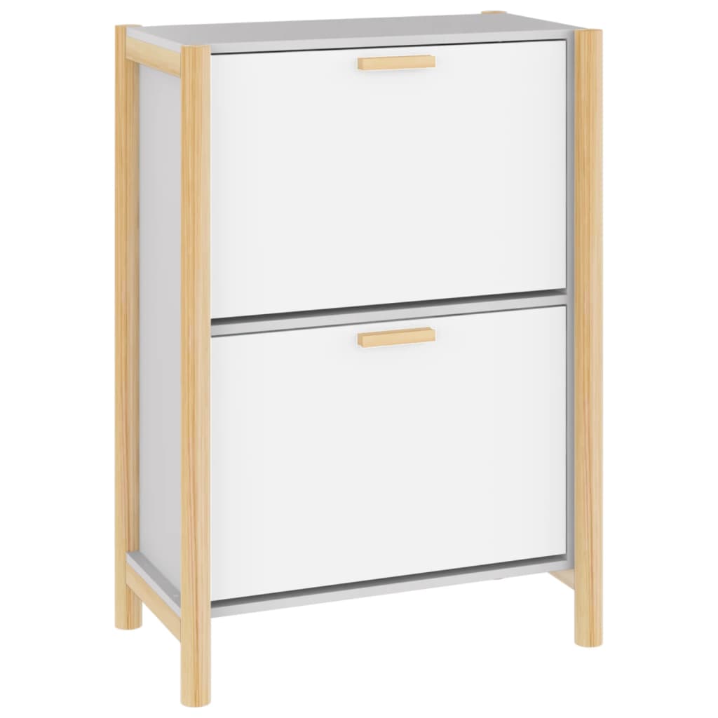 Schoenenkast 57,5X33X80 Cm Bewerkt Hout Wit