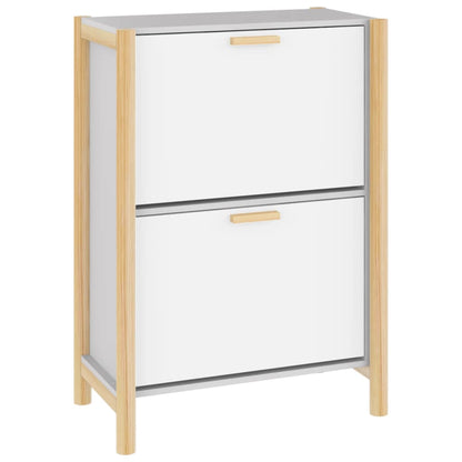 Schoenenkast 57,5X33X80 Cm Bewerkt Hout Wit