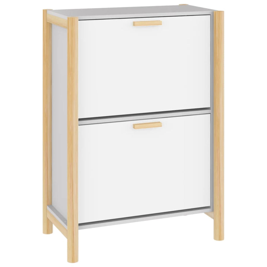 Schoenenkast 57,5X33X80 Cm Bewerkt Hout Wit