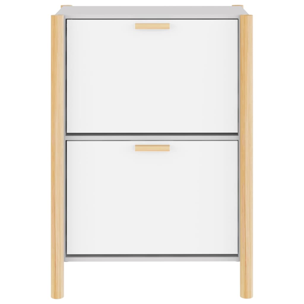 Schoenenkast 57,5X33X80 Cm Bewerkt Hout Wit
