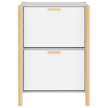 Schoenenkast 57,5X33X80 Cm Bewerkt Hout Wit