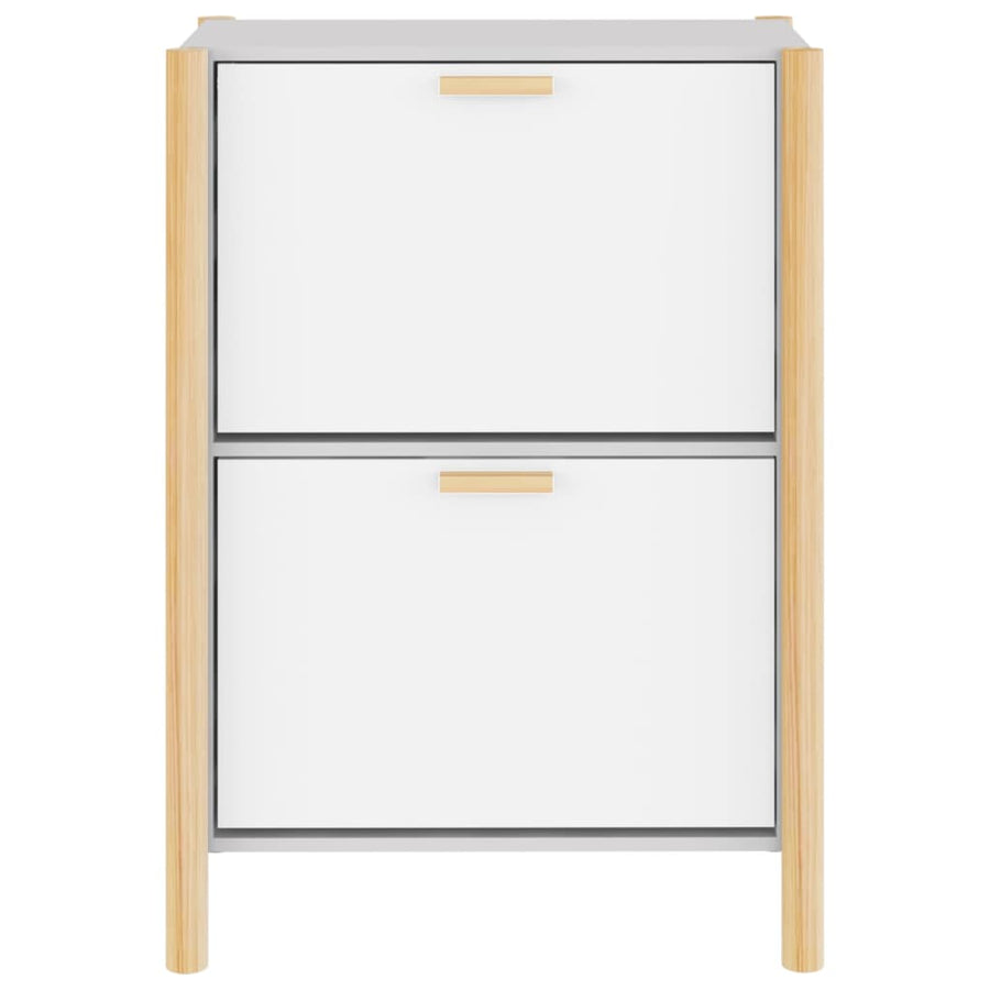 Schoenenkast 57,5X33X80 Cm Bewerkt Hout Wit