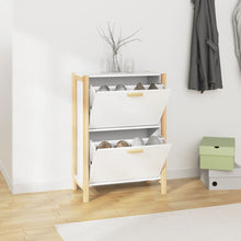 Schoenenkast 57,5X33X80 Cm Bewerkt Hout Wit