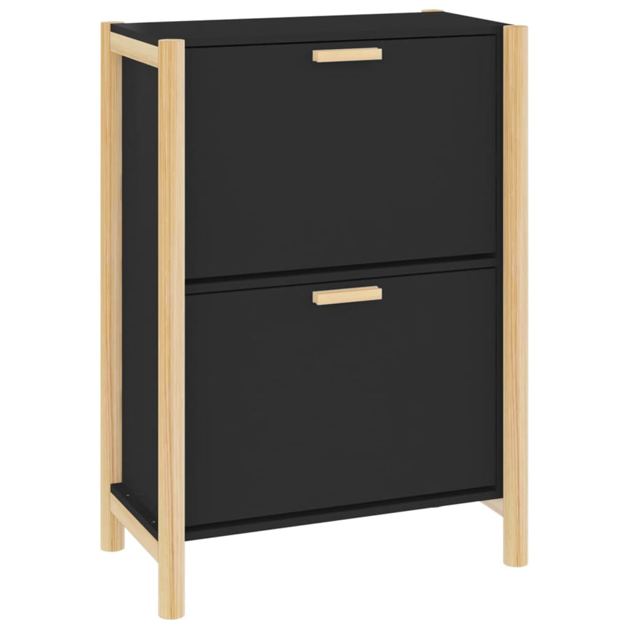 Schoenenkast 57,5X33X80 Cm Bewerkt Hout Zwart