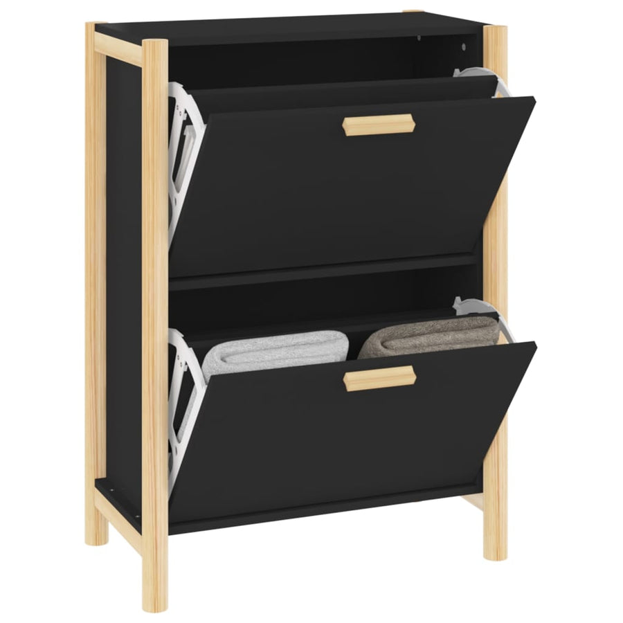 Schoenenkast 57,5X33X80 Cm Bewerkt Hout Zwart