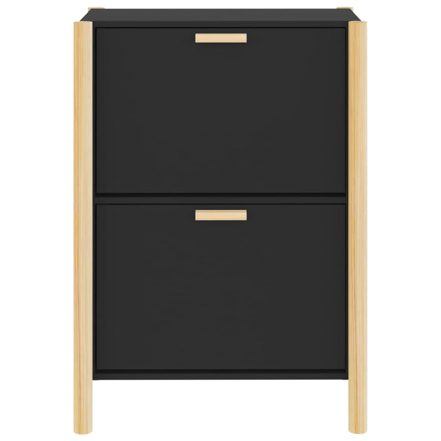 Schoenenkast 57,5X33X80 Cm Bewerkt Hout Zwart