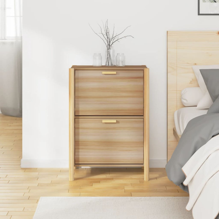 Schoenenkast 57,5X33X80 Cm Bewerkt Hout Bruin