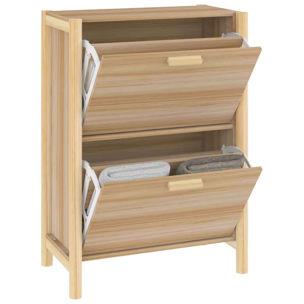 Schoenenkast 57,5X33X80 Cm Bewerkt Hout Bruin