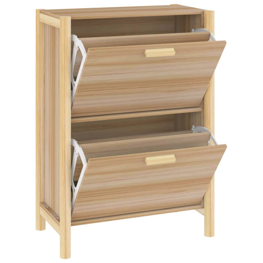 Schoenenkast 57,5X33X80 Cm Bewerkt Hout Bruin