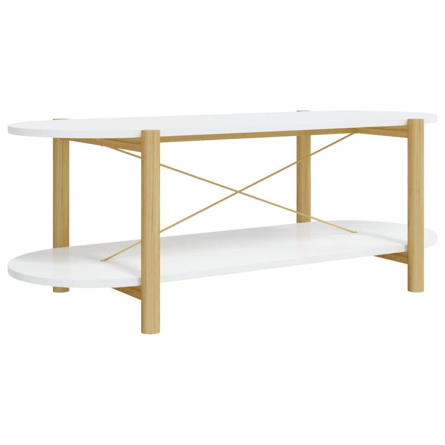 Salontafel 110X48X40 Cm Bewerkt Hout Wit