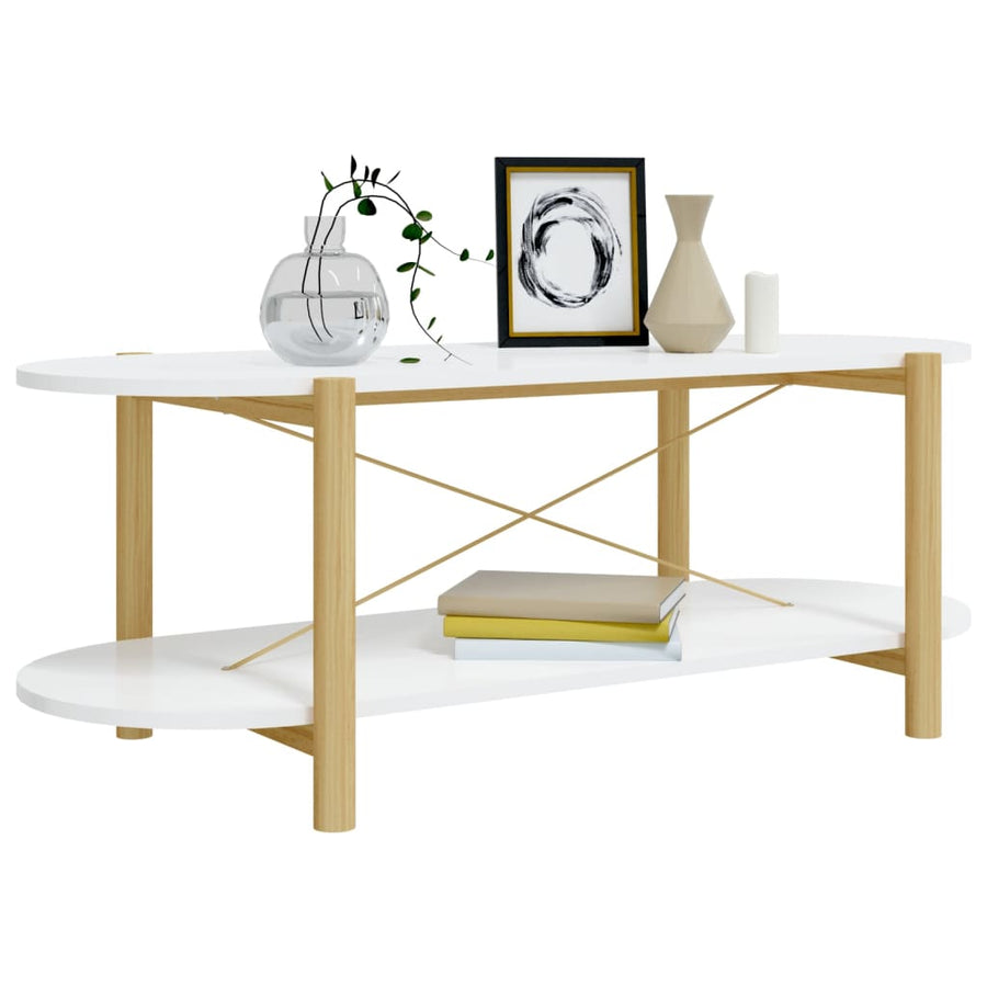 Salontafel 110X48X40 Cm Bewerkt Hout Wit