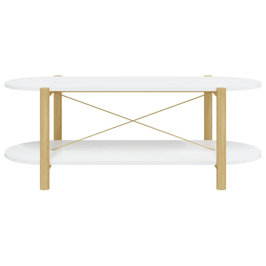 Salontafel 110X48X40 Cm Bewerkt Hout Wit