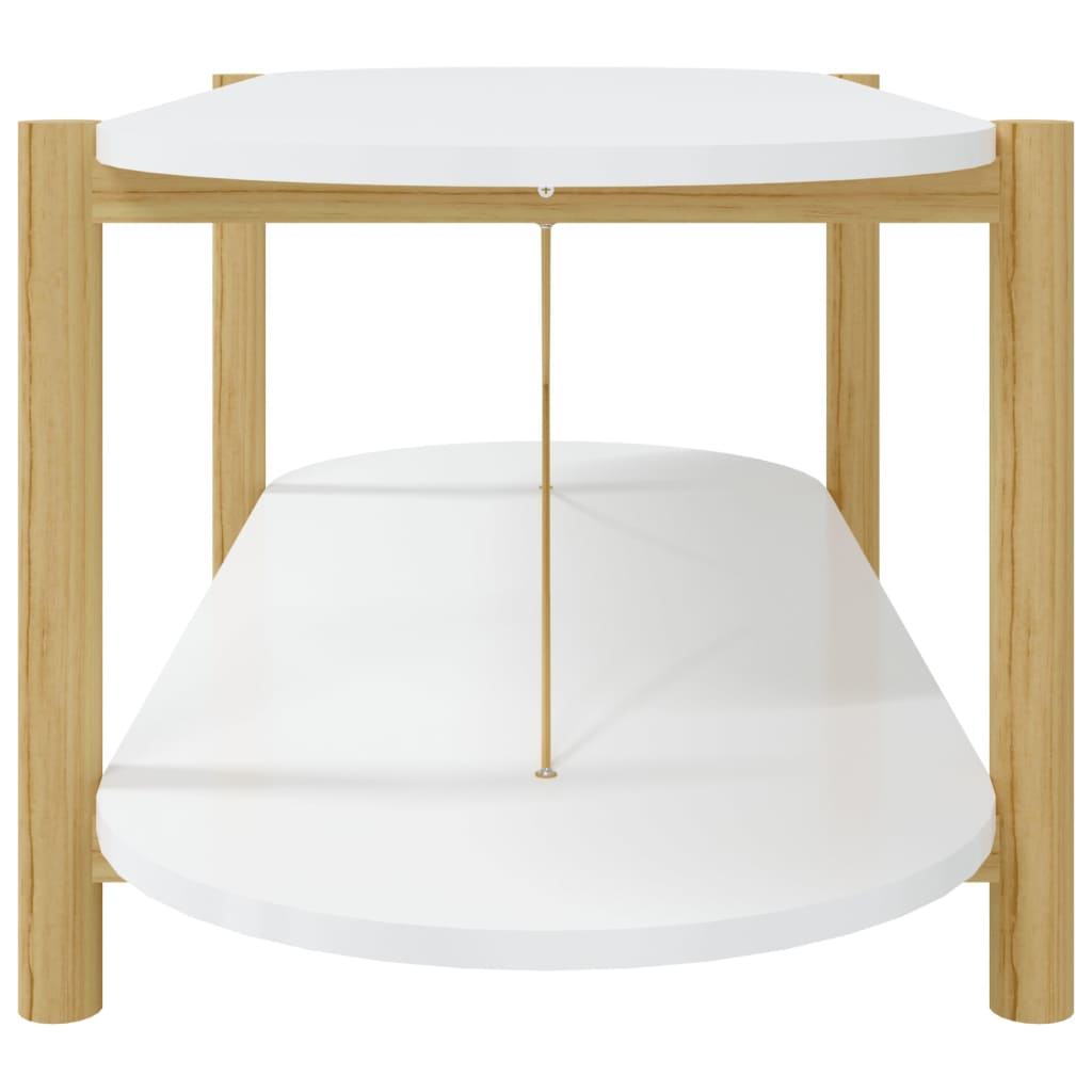 Salontafel 110X48X40 Cm Bewerkt Hout Wit