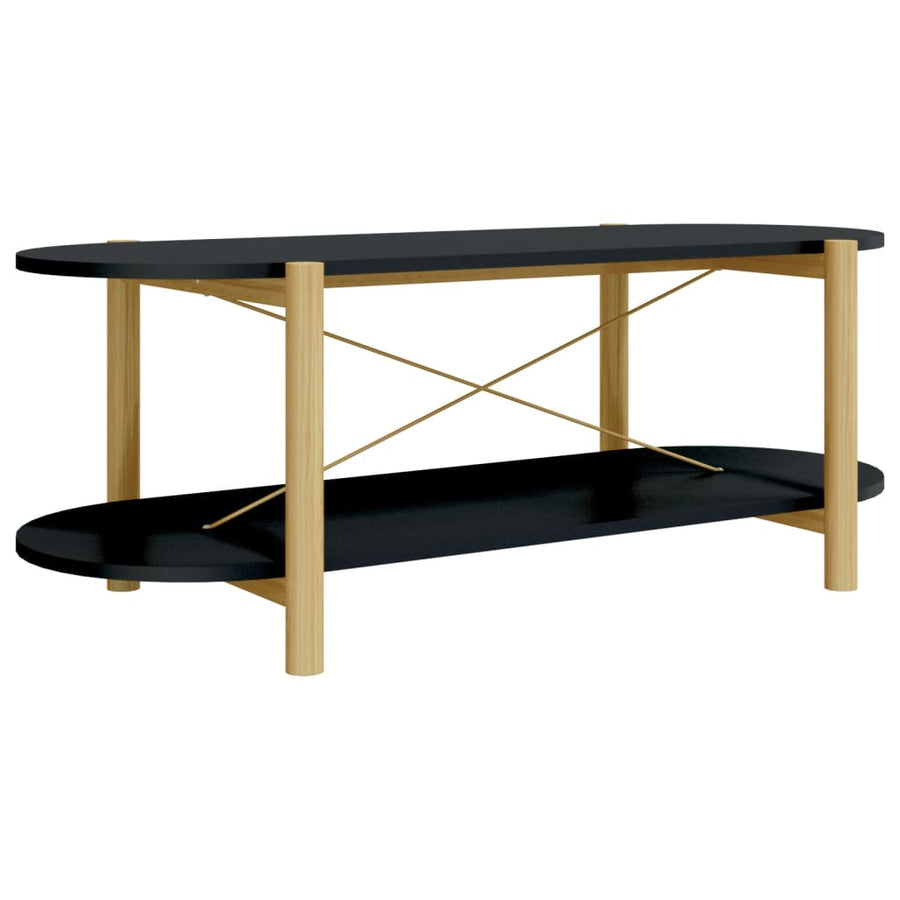 Salontafel 0X48X40 Cm Bewerkt Hout Zwart