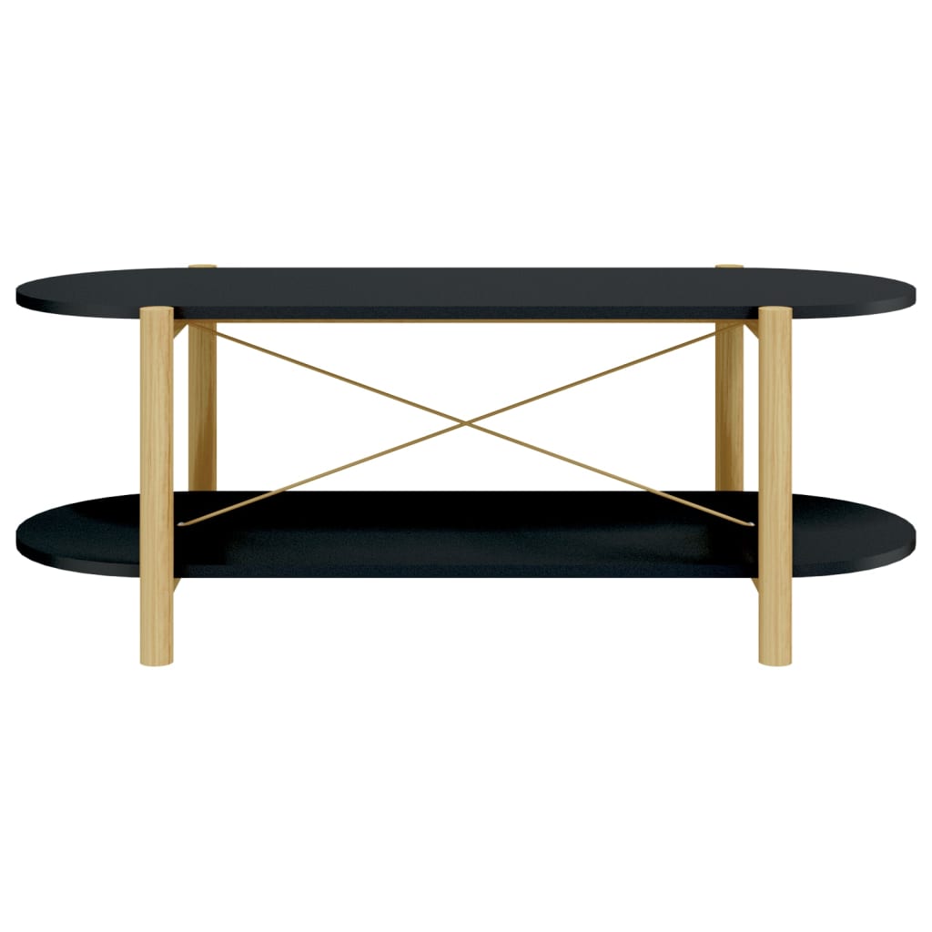Salontafel 0X48X40 Cm Bewerkt Hout Zwart