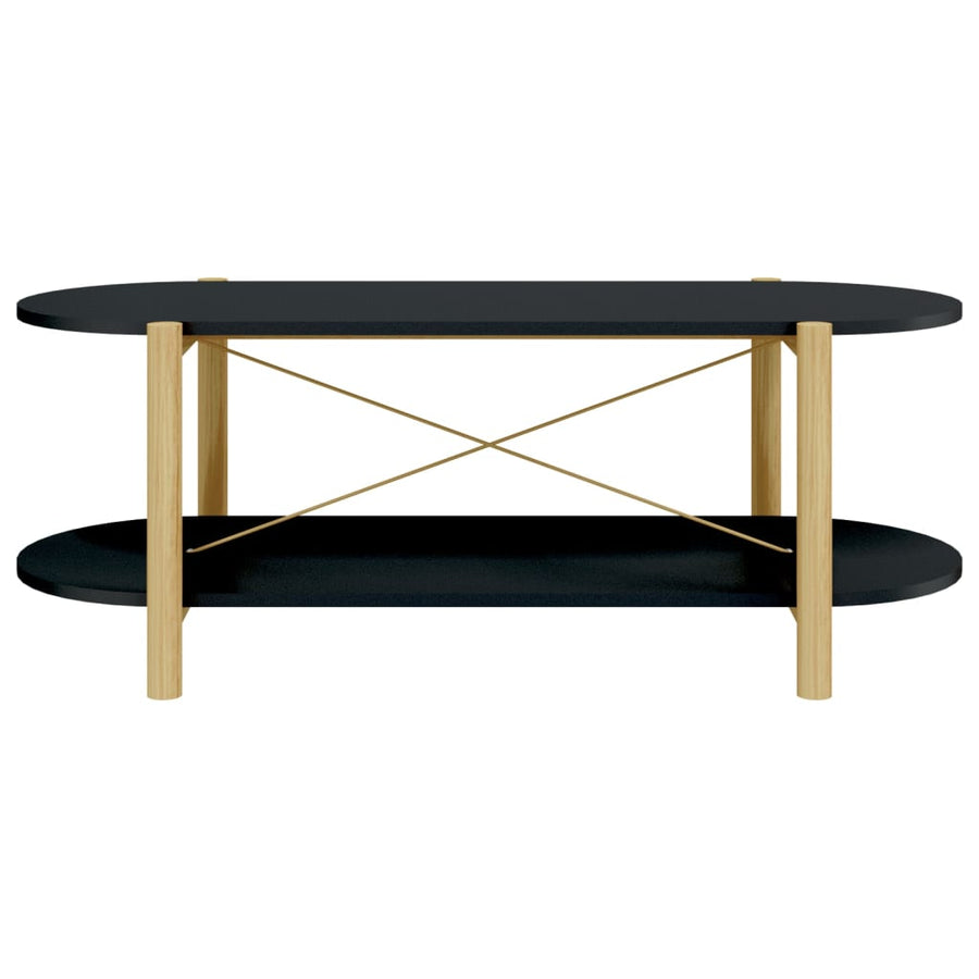 Salontafel 0X48X40 Cm Bewerkt Hout Zwart