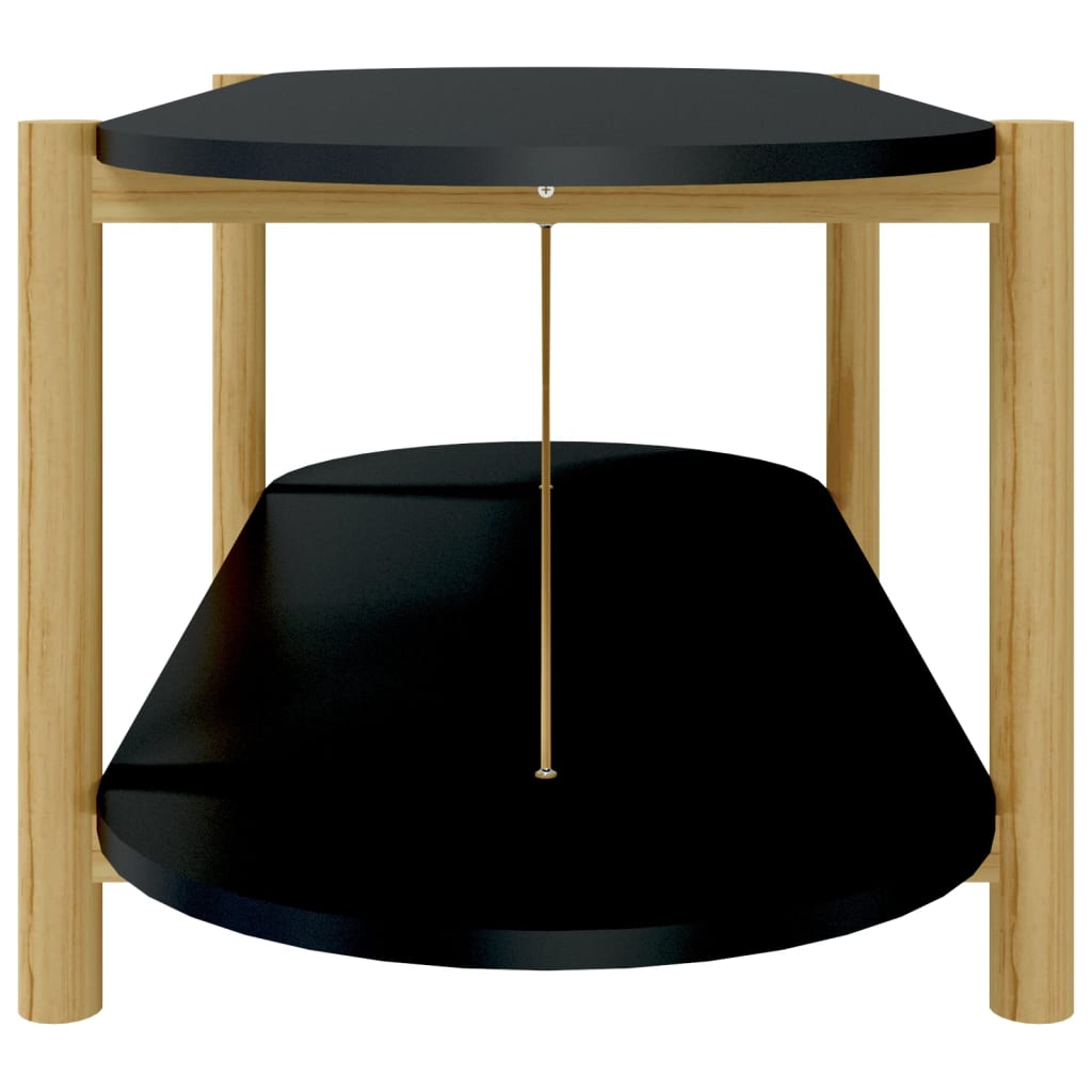Salontafel 0X48X40 Cm Bewerkt Hout Zwart