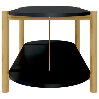 Salontafel 0X48X40 Cm Bewerkt Hout Zwart
