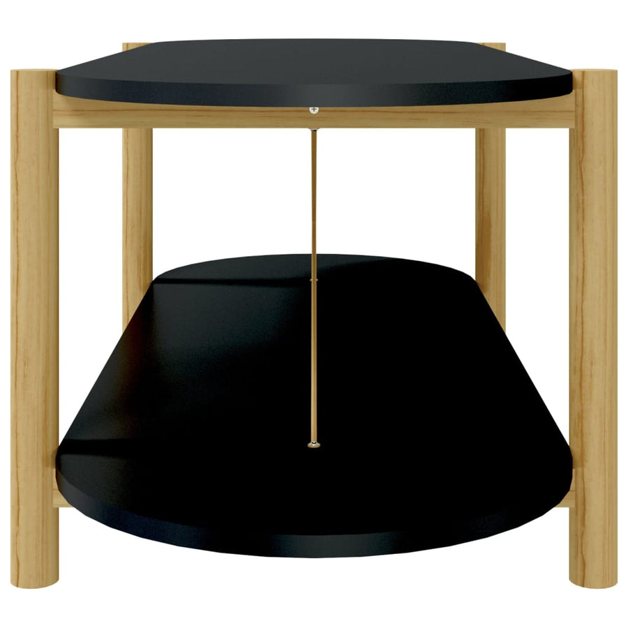 Salontafel 0X48X40 Cm Bewerkt Hout Zwart